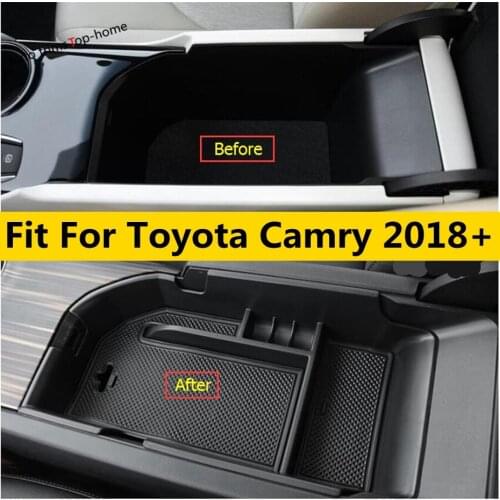 Yimaautotrims Central Storage Pallet Armrest Container Multi-grid Box Cover Fit For Toyota Camry 2018 - 2021 Interior Mouldings