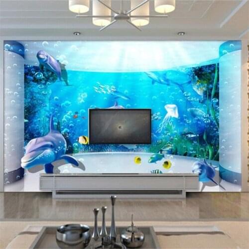 Wellyu Custom Photo Wallpaper 3D Dream Underwater World Living Room Bedroom обои Background Wall paper papel de parede 3d mural