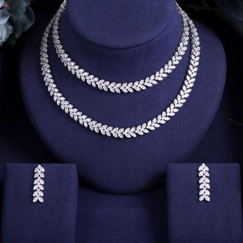 Janekelly Nigeria 2 pcs Bridal Zirconia full jewelry sets For Women Party, Luxury Dubai Nigeria CZ Crystal Wedding Jewelry Sets