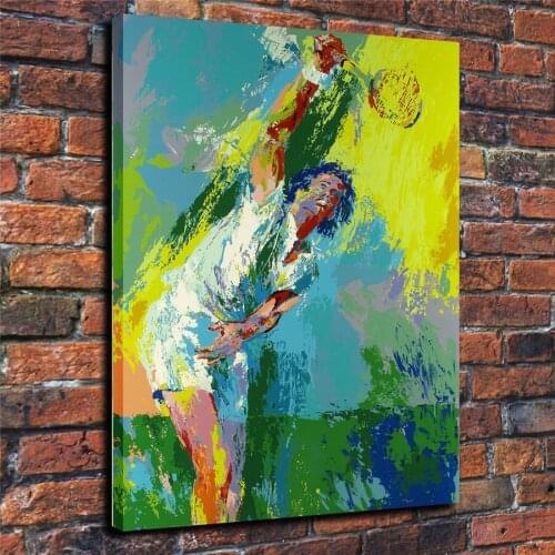 LeRoy Neiman HD Print Modern Abstract Tennis Match Oil Painting on Canvas Poster Wall Art for Living Room Home Decor