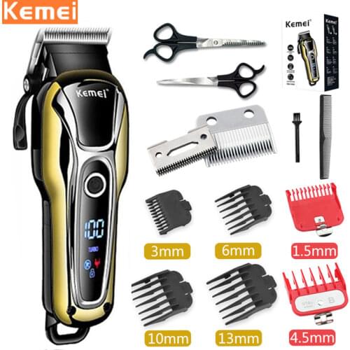 Kemei Hair Clipper electric Hair Trimmer professional Mens hair clipper cordless Cutter LED display Wireless Hair Cutter 5