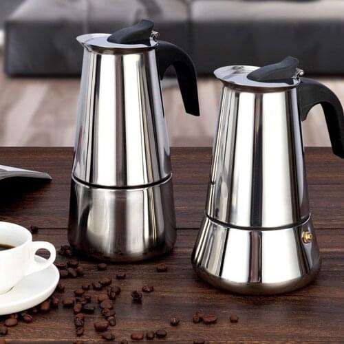 Stainless Steel Induction Stovetop Coffee Maker Mocha Pot Espreeso Machine with Filter Kitchen Home Use