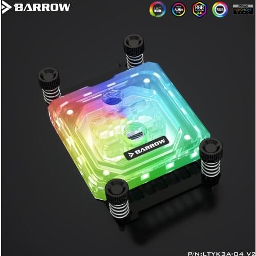 Barrow AM4 platform jet type micro-channel CPU water-cooled head acrylic version Aurora LTYK3A-04 V2