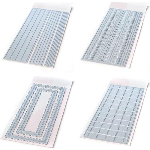 Metal Cutting Dies Frames Rectangle Stitch Scallop Rectangle For DIY Scrapbooking Embossing Album Paper Cards Dies 2021 New