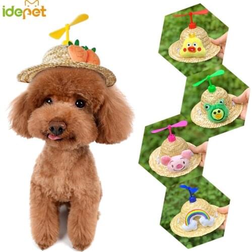 Cute Pet Hat Cat Dog Cap Small Pet Dog Outdoor Accessories Straw Hat Hiking Pet Products Small/Large Dogs hats 514140