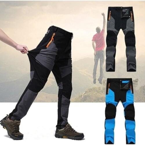Men Outdoor Waterproof Hiking Trousers Mountain Camping Climbing Thin Quick Dry Pants Fishing Breathable Sport Long Pants