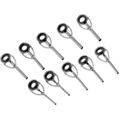 100Pcs Fishing Rod Guide Tip Top Replacement Repair Kit Ring Tips 0.8-1.7mm