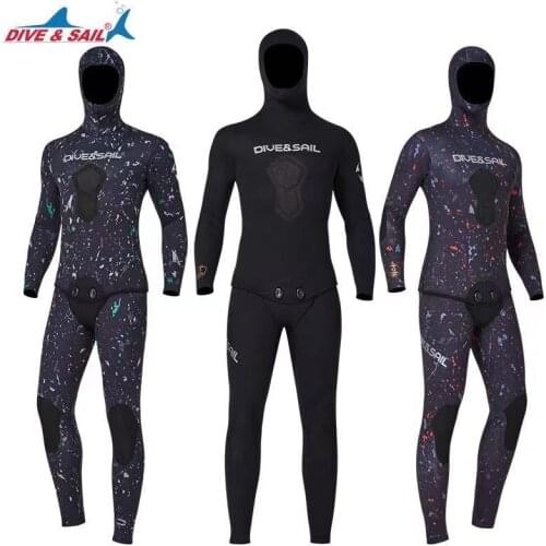 Wetsuit 3mm CR Neoprene Spearfishing Men Diving Suit camouflage Camo hooded Free Diving Suit scuba diving