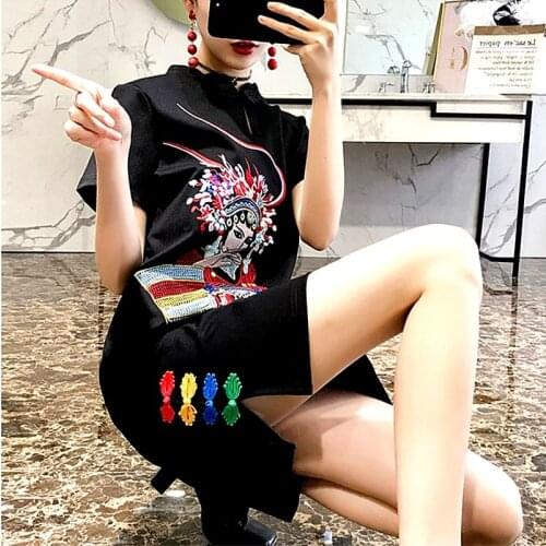 New Cheongsams Traditional Chinese Dress Women Black Empire Character Luxury Embroidery Vintage Elegant Party Dress CC030