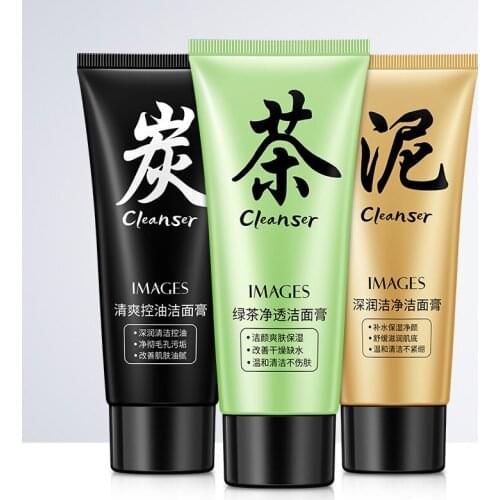 60g images Deep Cleansing Refreshing Green tea Foam Wash Facial Cleanser Face Washing Oil Control Anti Dirt Bubble Skin Care