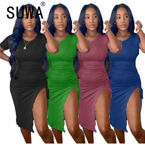Simple Pure Color O Neck Short Sleeveless Skinny Long Dress Sexy Tight Club Party Lady Fashion Dress