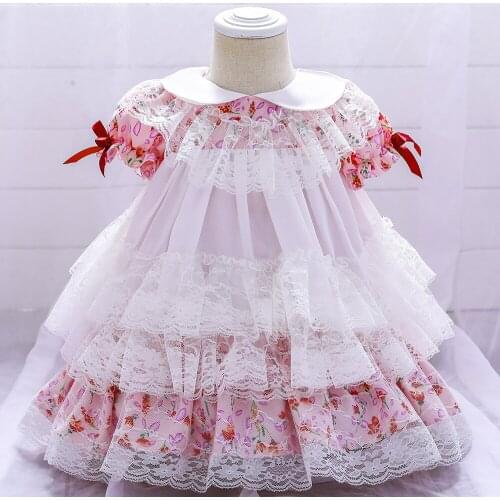 Princess Flower Girl luxurious Lolita Dress Summer Tutu Wedding Birthday Party Kids Dresses For Girls Childrens Teenager Gift