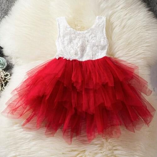 Merry Christmas Girl Costume Red Sleeveless Tutu Dresses For Girls 2 3 4 5 6 Years Clothes infant Baby Christmas Party Dress