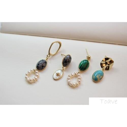 2pcs Art Painting Sense Color Vintage Oval Silver Needle Stud Earrings DIY Materials Accessories