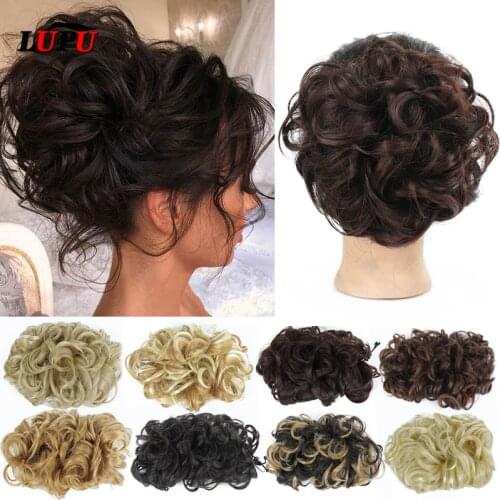 LUPU Messy Scrunchy Chignon Synthetic Hair Bun Clip In Hair Extensions Hairpieces With High Temperature Fiber For Women