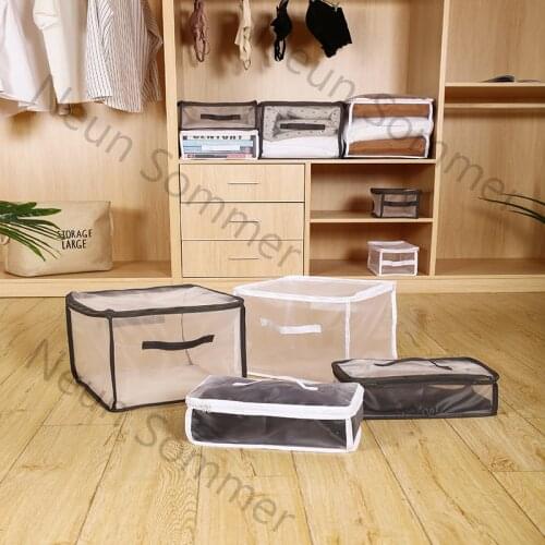 Foldable Clothing Storage Box, Home Underwear And Quilt Storage Bag, Dust-Proof Cabinet Organizer With Lid, Drawer Organizer