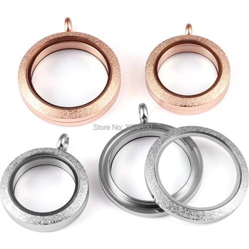 TJP Waterproof Locket 25mm/30mm Screw Top Silver/Rose gold 316L Stainless Steel Floating Glass locket with SPARKLES FACE