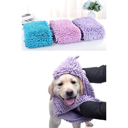 Fiber chenille quick dry type bath brush soft and comfortable quick dry long hair pet towel bath towel