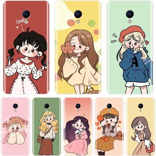 Japanese Girl Back Cover For Meizu M2 M3 M5 M6 Note Soft Silicone Phone Case For Meizu M2 M3 M3S M5 M5C M5S M6 M6S M6T Case