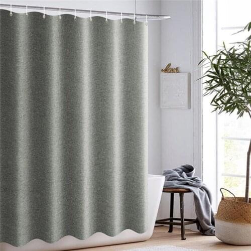 Bathroom Curtains Thickened Imitation Linen Shower Curtains Solid High Quality Hotel Waterproof Hangings Home Supplies