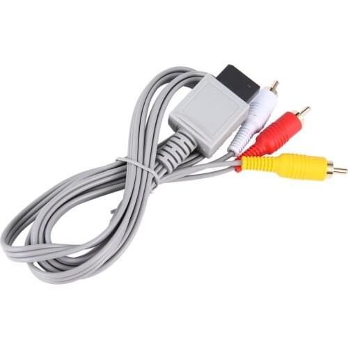 1.8 meters Gold Plated Audio Video AV Composite 3 RCA Cable for Nintend for Wii