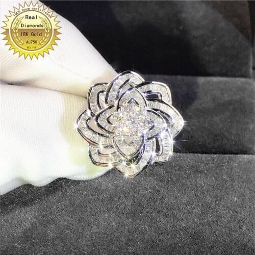 18k gold ring Natural Real 0.65ct Diamond Ring Engagement&Wedding Jewellery have certificate 0028