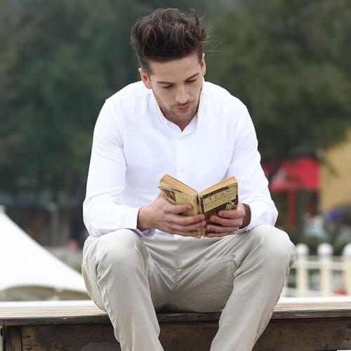 New 2017 Spring Autumn Cotton Linen Dress Shirts Mens Casual Shirt Long Sleeve Men Mandarin Collor Slim Fit Social Shirts TS-222