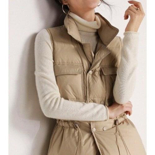 2020 New Ultra Light Down Vest Women Windproof Lightweight Warm Waistcoat Female White Duck Top Sleeveless Versatile