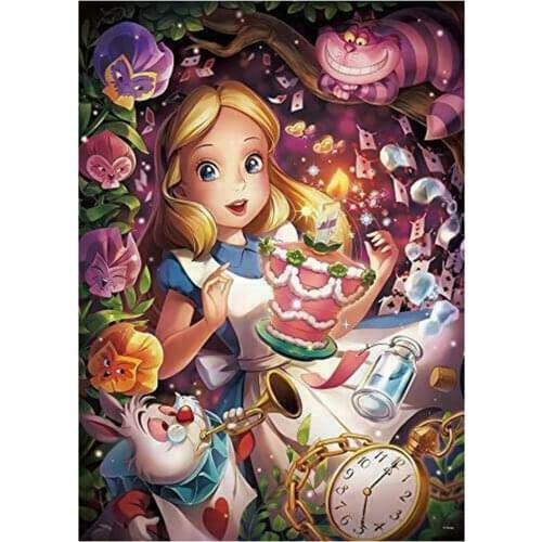Disney Princess 5D DIY Diamond Painting Alice In Wonderland Cartoon Manga Diamond Mosaic Embroidery Cross Stitch Kits Home Decor