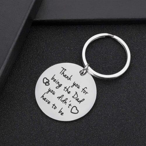 Dad Key chains gifts for Step Dad Thank You for Being The Dad You Did not Have to Be Keyring Birthday Gifts