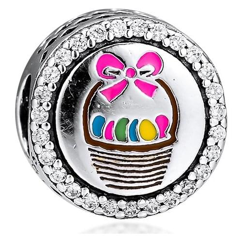 CKK Fit Pandora Bracelets Easter Basket Charms Sterling Silver 925 Original Beads for Jewelry Making Charm Joyas kralen