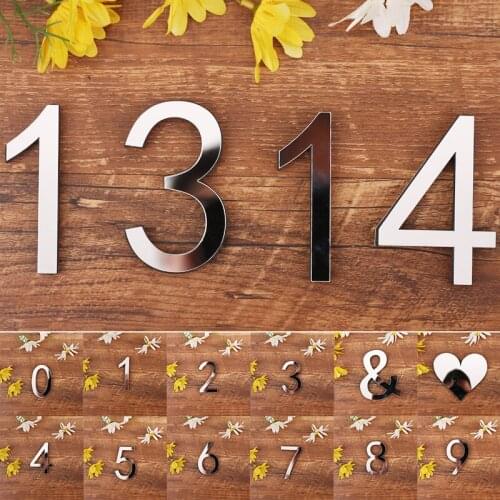 DIY Digital Mirror Wall Stickers Stereo Digital Poster Home Decoration Bedroom Living Room Wall Decoration House Number Plate