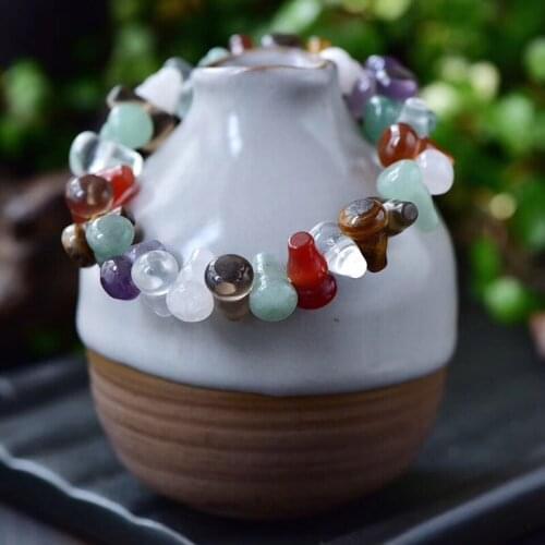 Dropshipping Multicolor Natural Crystal Bracelets Duobao Gourd Beads Bracelets Lucky for Women Men Crystal Bracelet Jewelry