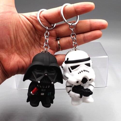 Disney Star Wars Keychain Ring PVC Cartoon 3D Mandalorian Figure Baby Yoda Action Figure Anime Model Girl Children Gift Kids Toy