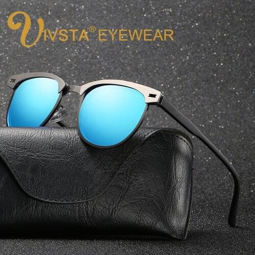 IVSTA Half Rim Mens Sunglasses Polarized 2017 Man Sun Glasses Semi-Rimless Silicone Nose Pads Vintage Retro High Quality PZ911