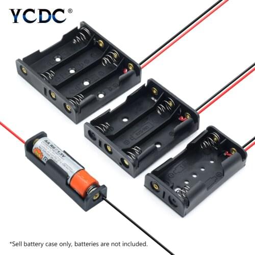 Battery Storage Box Case Holder Multi Purposes DIY AA Battery Leads with 1X 2X 3X 4X Holder LR6 Container+Lead Cables