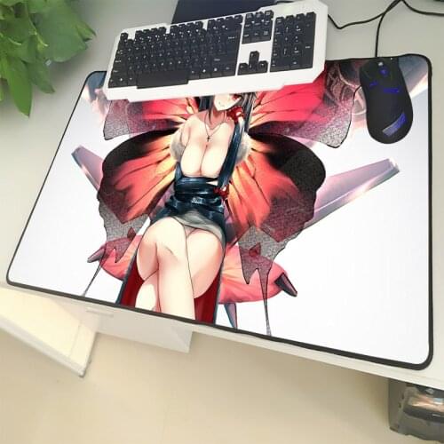XGZ Cartoon Large Size Mouse Pad Black Lock Side Anime Sexy Big Breasts Girl Laptop PC Table Mat Rubber Non-slip Universal Type
