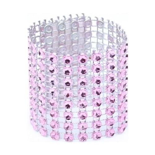 Laial Napkin Rings Eco-Friendly Plastic Rhinestone Wrap Napkin Ring Holder For Hotel Home Chair Table Decoration Pack Of 500 Pcs