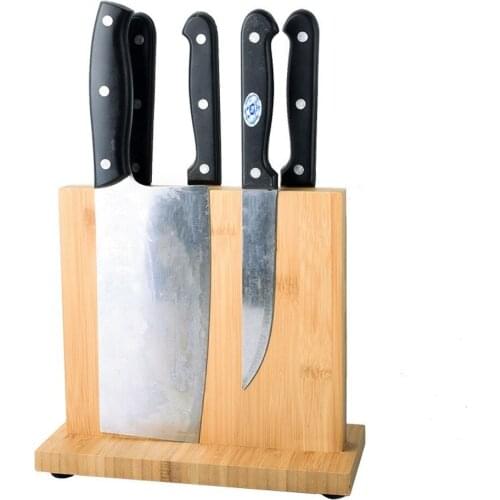 Leeseph Magnetic Knife Holder Bamboo Wood Magnetic Knife Guard Holder Organizer Block Without Knives kitchen accessories WY804