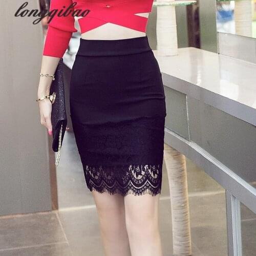 Юбки-карандаши с завышенной талией Longqibao China At AliExpress