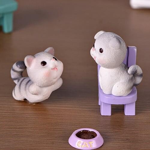 Cute Cat Miniature Figurine Kids Toy Mini Kitten DIY Micro Landscape Home Decor Cat ornaments