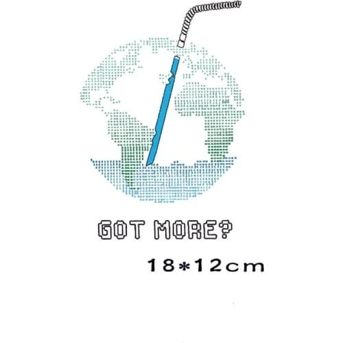 Fashion Green Earth Drink Pattern Heat Transfer Stickers A-Level Washable Clothes Applqiues Printing Clothing Accessories