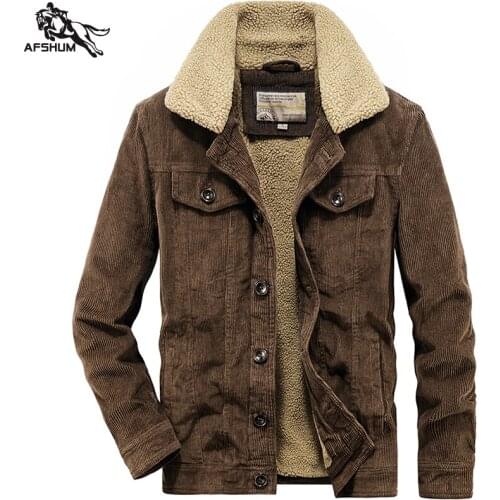 Winter parka men New Jackets Mens Plus velvet thickening Corduroy Fabric Mens coats Business casual warm middle aged coat 2116