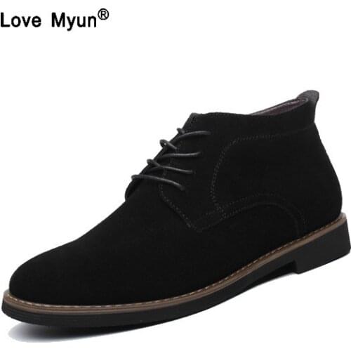 Brand Faux Suede Leather Mens Boots Men Business Casual leather Shoes Autumn Winter Fashion Oxford Shoes For Men 698