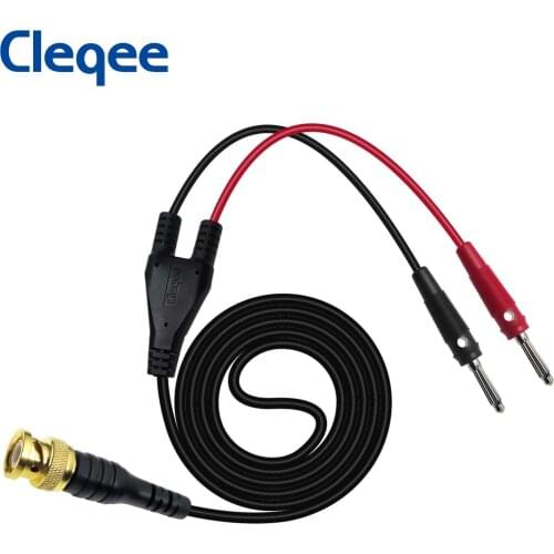 Cleqee P1067 Gold Plated BNC to 4mm Banana Plug Pure Copper BNC Male Plug Coaxial Cable Oscilloscope Test Lead 120CM