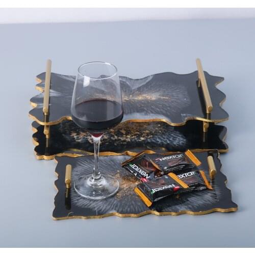 NOT AS LONG diy tray crystal epoxy silicone mold mirror jewelry digital tray food basket handmade creative home crafts