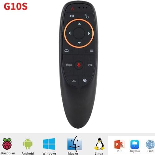 G10S Air Mouse Voice Control 2.4Ghz Wireless IR Remote Mini Keyboard Google Microphone Gyro for Android TV Box T9 H96 PC