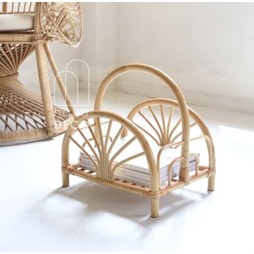 Rattan book storage box magazine basket storage food holder bathroom organizer basket baby laundry basket stacking storage