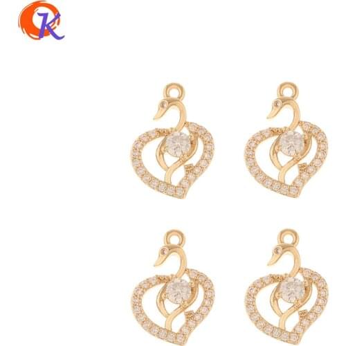 Cordial Design 50Pcs 11*16MM CZ Charms/Jewelry Accessories/Hand Made/Heart Shape/Pendant/DIY Jewelry Making/Earring Findings
