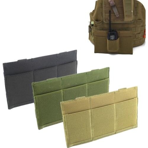 Outdoor Portable Hunting MOLLE Quick Release Triple M4 Magazine Pistol Pouch Bag Elastic Nylon Flashlight Radio Holder Bag